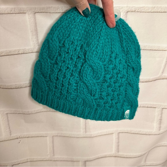 NWOT The North Face Knit Beanie Hat Green - Picture 9 of 9